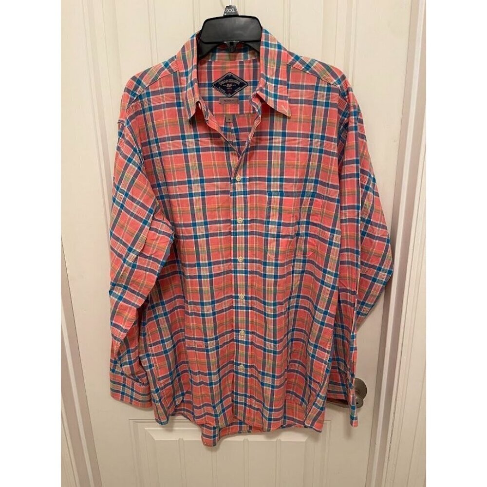 Bills Khakis‎ Mens Plaid Button-Down Shirt Relaxed Fit M 100% Cotton